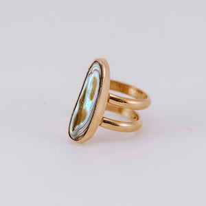 Abalone Double Band Ring